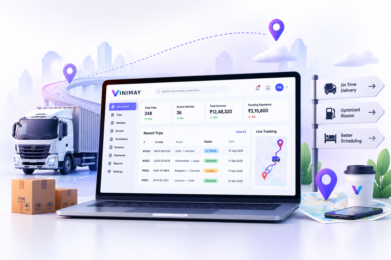 Vinimay trip dashboard preview